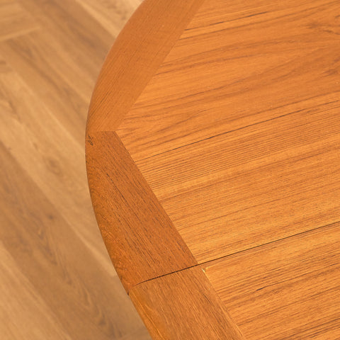 Danish round dining table in teak by Poul Martin Nielsen for Nordvestfyns Møbelfabrik