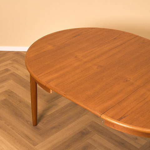 Danish round dining table in teak