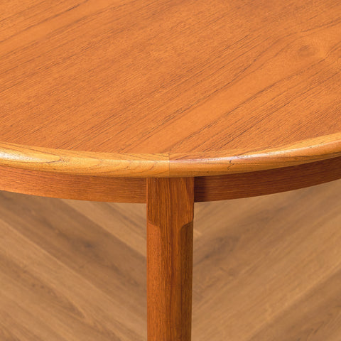 Danish round dining table in teak