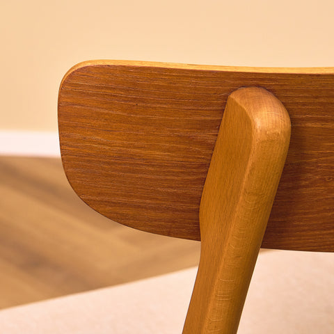 Danish dining chairs in teak & beech by Findahl Møbelfabrik, model 'Møsbol'