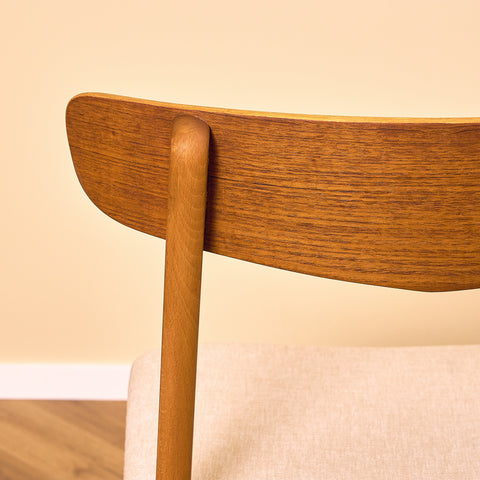Danish dining chairs in teak & beech by Findahl Møbelfabrik, model 'Møsbol'