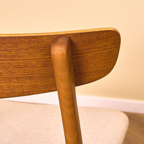 Danish dining chairs in teak & beech by Findahl Møbelfabrik, model 'Møsbol'