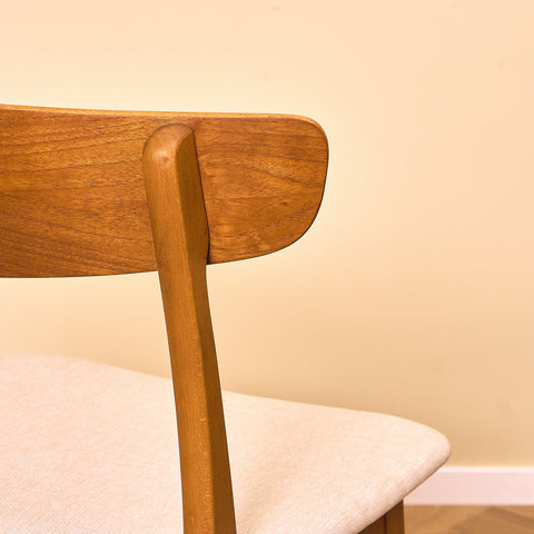 Danish dining chairs in teak & beech by Findahl Møbelfabrik, model 'Møsbol'