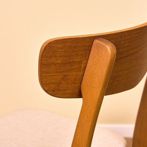 Danish dining chairs in teak & beech by Findahl Møbelfabrik, model 'Møsbol'