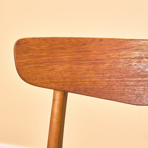 Danish dining chairs in teak & beech by Findahl Møbelfabrik, model 'Møsbol'