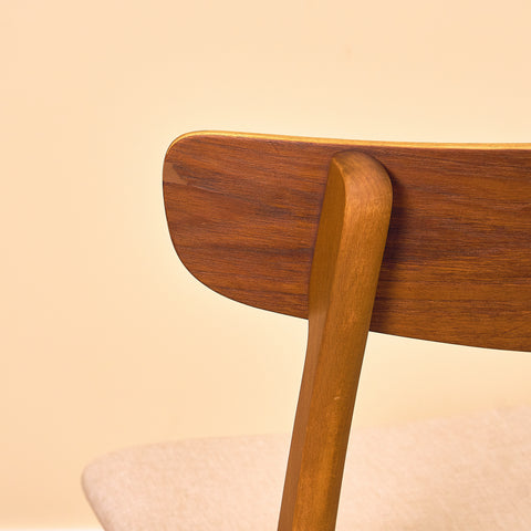 Danish dining chairs in teak & beech by Findahl Møbelfabrik, model 'Møsbol'