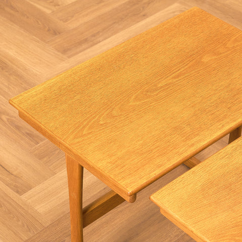 Danish set of nest of tables in oak by Vildbjerg Mobelfabrik