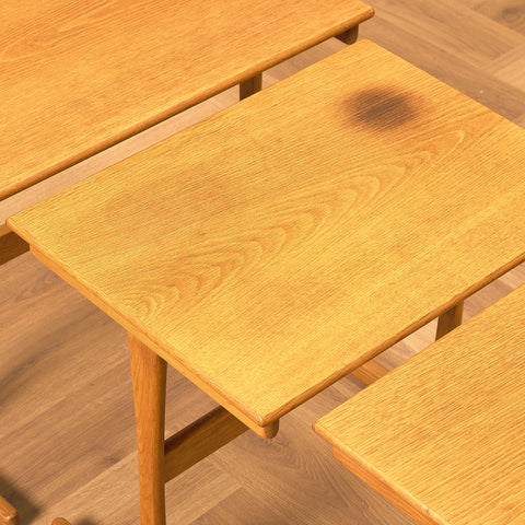 Danish set of nest of tables in oak by Vildbjerg Mobelfabrik