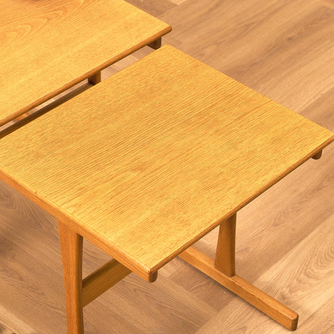 Danish set of nest of tables in oak by Vildbjerg Mobelfabrik