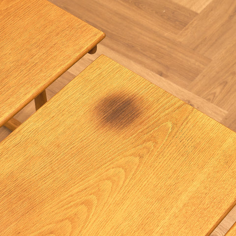 Danish set of nest of tables in oak by Vildbjerg Mobelfabrik