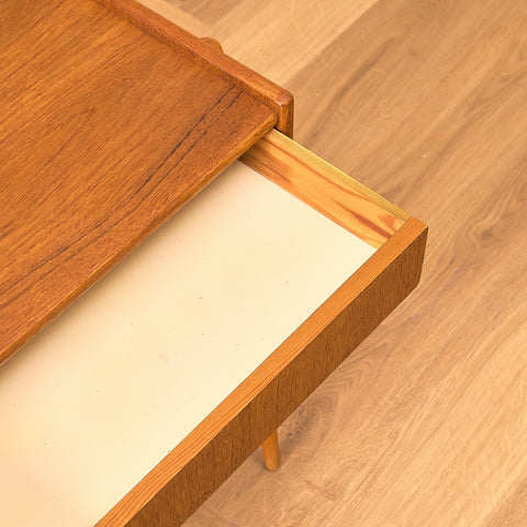 Swedish bedside table in teak & beech by Carlström & Co Möbelfabrik