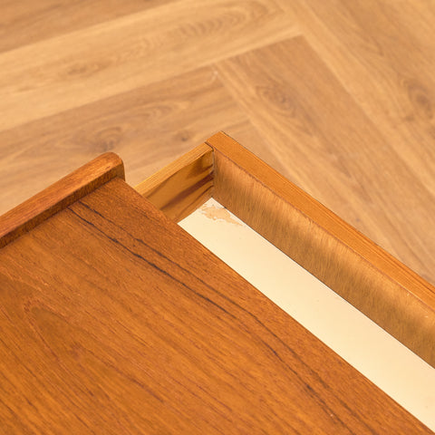 Swedish bedside table in teak & beech by Carlström & Co Möbelfabrik