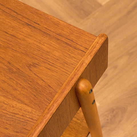Swedish bedside table in teak & beech by Carlström & Co Möbelfabrik