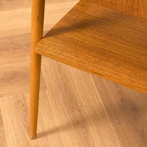 Swedish bedside table in teak & beech by Carlström & Co Möbelfabrik