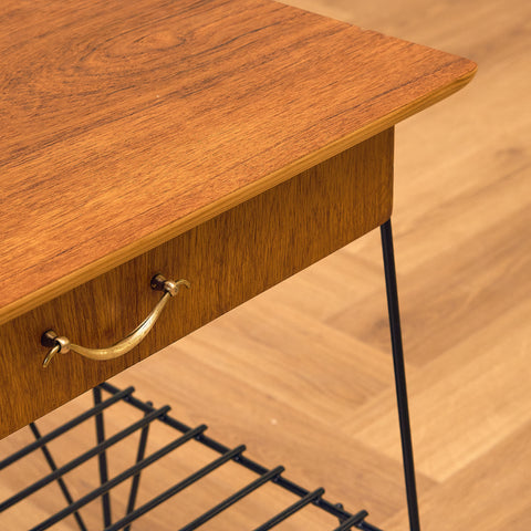 Swedish bedside table in teak