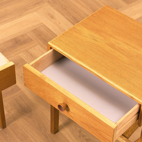 Swedish bedside tables in oak