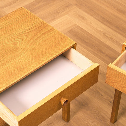 Swedish bedside tables in oak