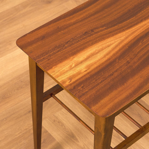 Swedish side table in mahogany and beech by Svensk Möbelindustri
