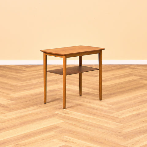 Side table in teak and beech
