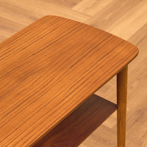 Side table in teak and beech