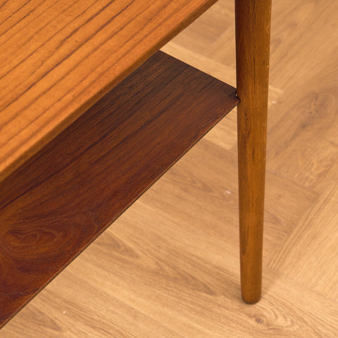 Side table in teak and beech