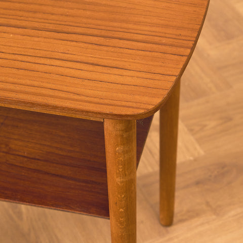 Side table in teak and beech