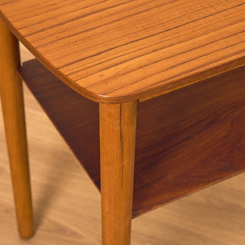 Side table in teak and beech
