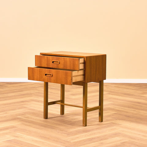 Swedish small chest of drawers in teak and beech