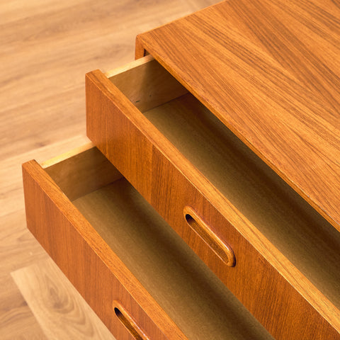 Swedish small chest of drawers in teak and beech
