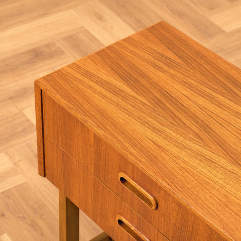 Swedish small chest of drawers in teak and beech