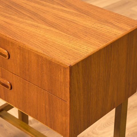 Swedish small chest of drawers in teak and beech
