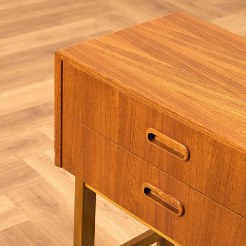 Swedish small chest of drawers in teak and beech