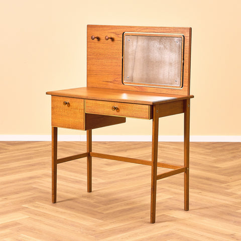 Swedish dressing table / Writing desk in teak and beech by AB Nybrofabriken, Fröseke