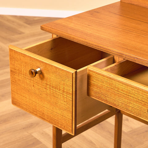 Swedish dressing table / Writing desk in teak and beech by AB Nybrofabriken, Fröseke
