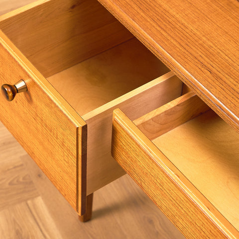 Swedish dressing table / Writing desk in teak and beech by AB Nybrofabriken, Fröseke