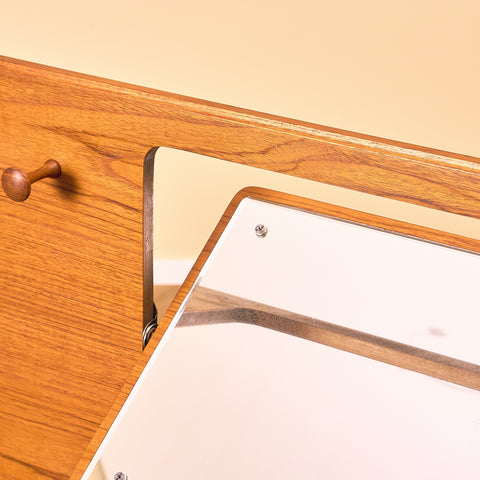 Swedish dressing table / Writing desk in teak and beech by AB Nybrofabriken, Fröseke
