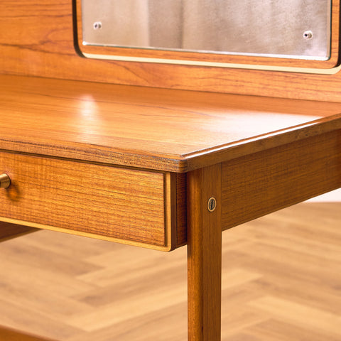 Swedish dressing table / Writing desk in teak and beech by AB Nybrofabriken, Fröseke