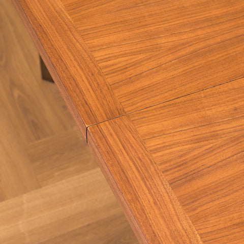 Swedish round dining table in teak and beech