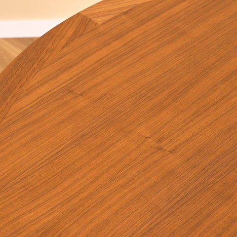 Swedish round dining table in teak and beech