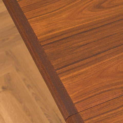 Danish round dining table in walnut & mahogany by Skovby