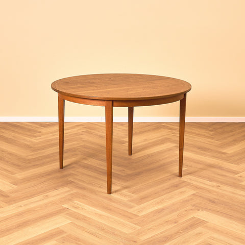 Swedish round dining table in teak