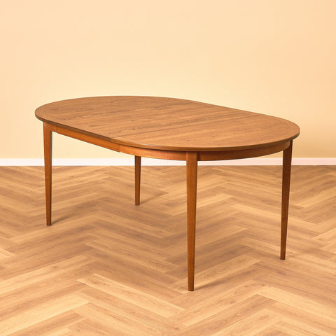 Swedish round dining table in teak