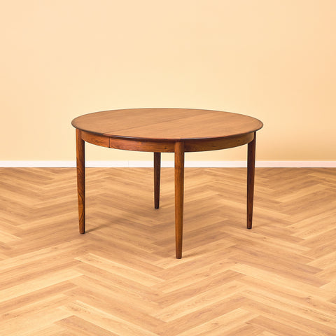 Danish round dining table in Santos rosewood