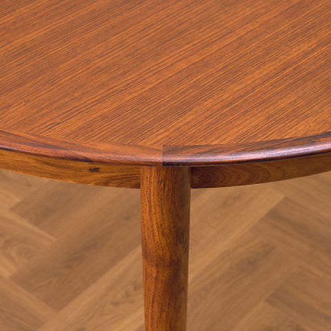 Danish round dining table in Santos rosewood