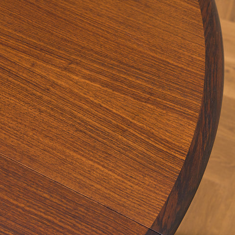 Danish round dining table in Santos rosewood
