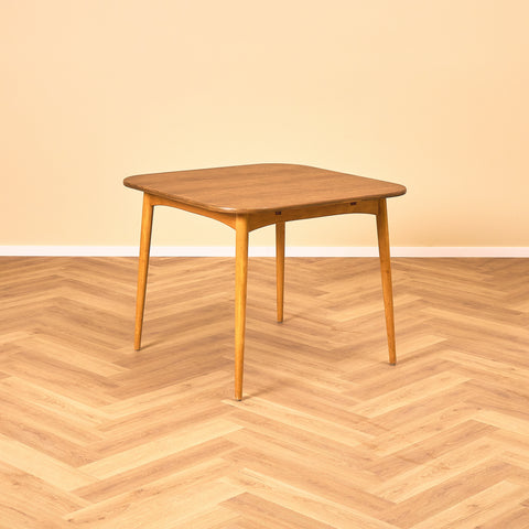 Swedish dining table in teak and beech