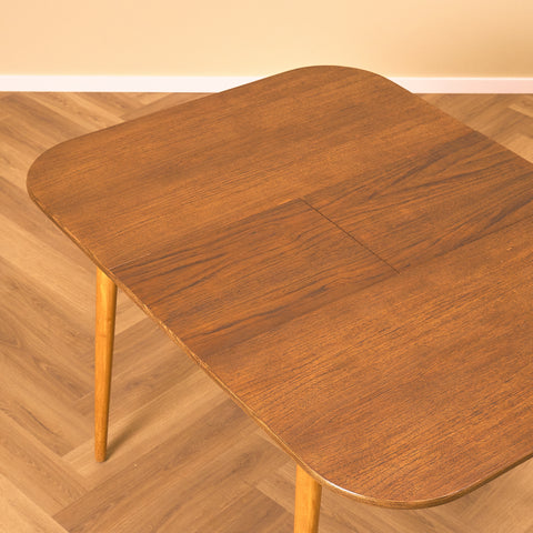 Swedish dining table in teak and beech