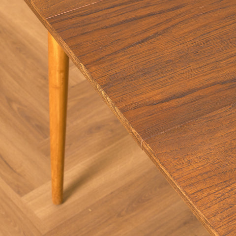 Swedish dining table in teak and beech