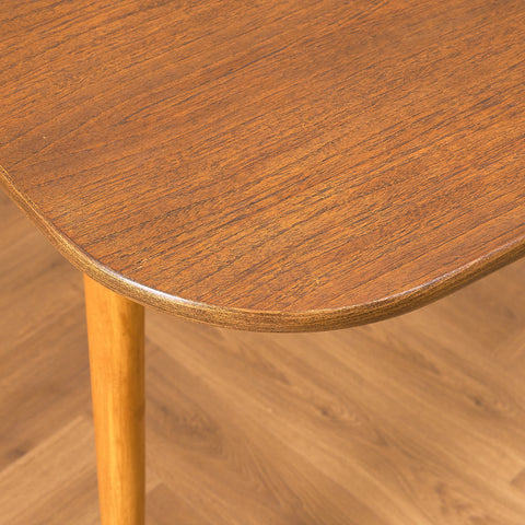 Swedish dining table in teak and beech