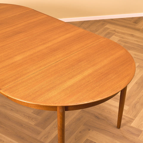 Danish round dining table in teak